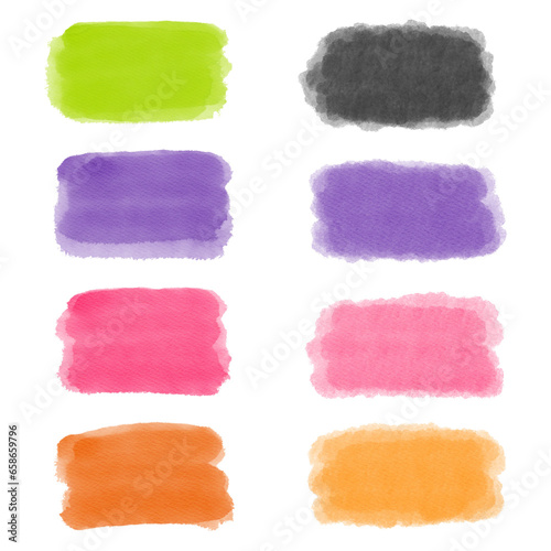 Text box colorful watercolor brush background.