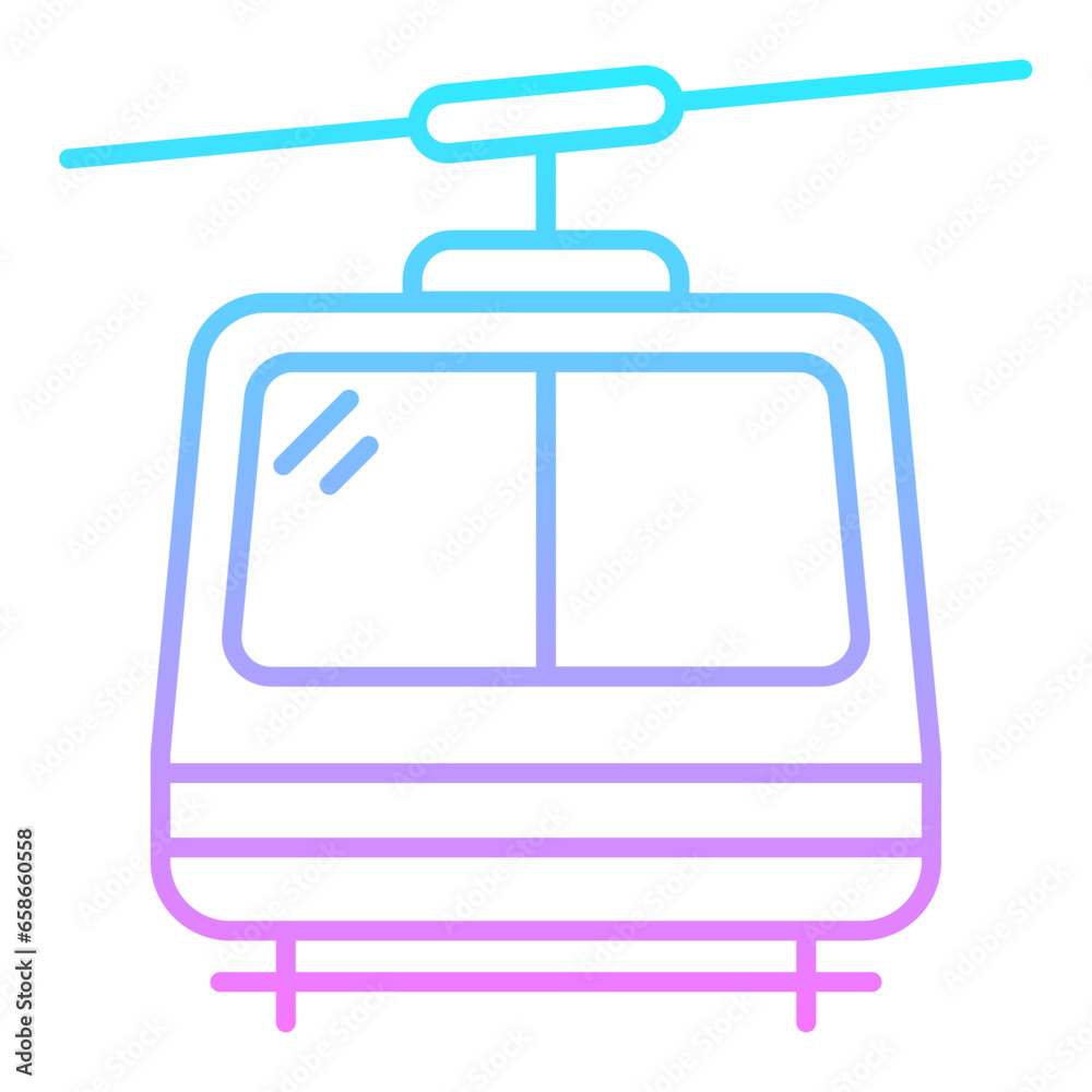 Ski Lift Gradient Icon Ski Lift Gradient Icon