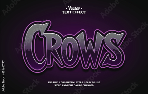 Crows Editable Vector Text Effect.