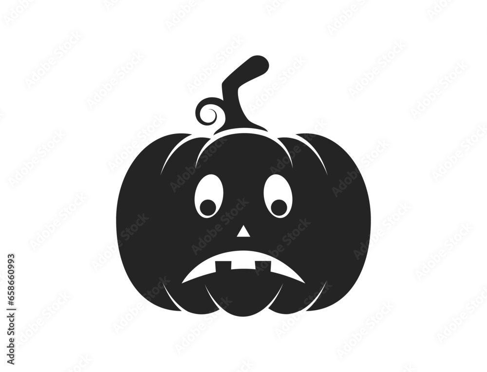 afraid halloween pumpkin icon. autumn symbol for web design afraid halloween pumpkin icon. autumn symbol for web design
