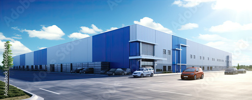 Modern new industrial or factory building. Logistics warehouse