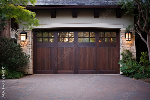 Wood-Look Steel Garage Doors With Windows