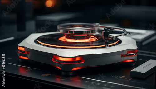 Futuristic turntable creative photography