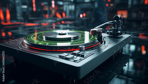 Futuristic turntable creative photography