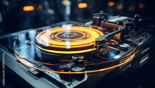 Futuristic turntable creative photography