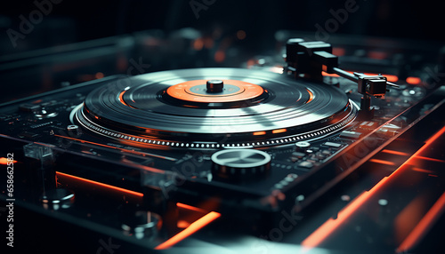 Futuristic turntable creative photography