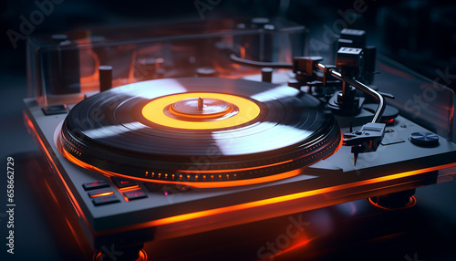 Futuristic turntable creative photography