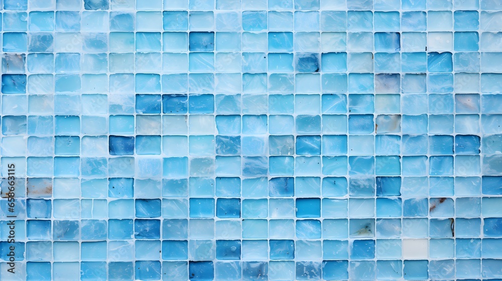 Pattern of Mosaic Tiles in sky blue Colors. Top View Pattern of Mosaic Tiles in sky blue Colors. Top View