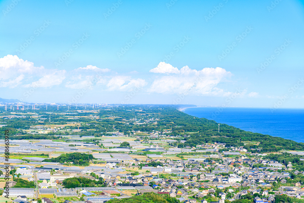 Naklejka premium 愛知県田原市の町並み風景