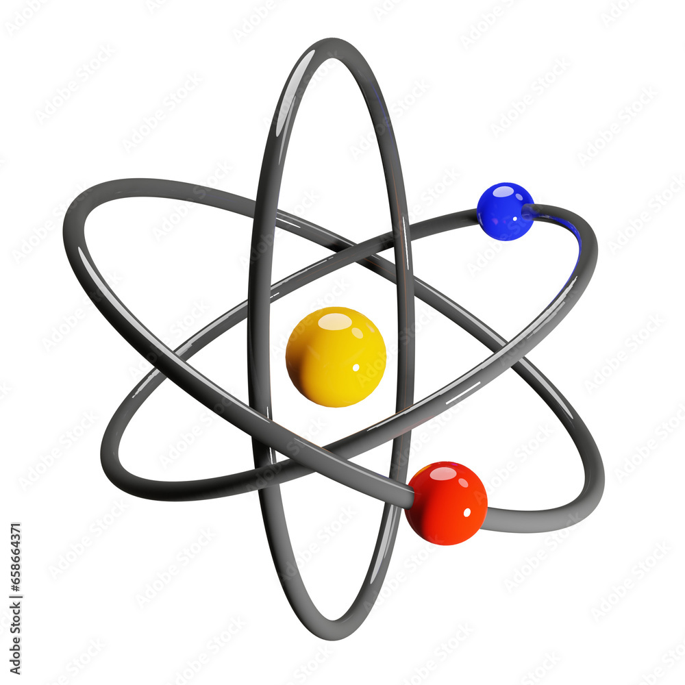Orbital model of atom 3d rendering Orbital model of atom 3d rendering