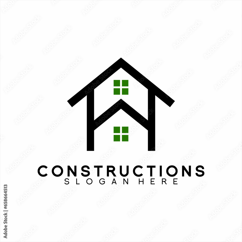 Real Estate logo simple design with arrow concept. Real Estate logo simple design with arrow concept.