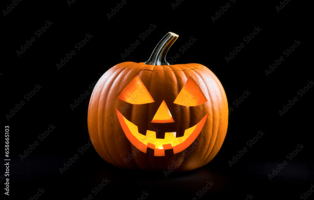 Halloween pumpkin head jack o lantern isolated on black background Halloween pumpkin head jack o lantern isolated on black background