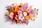 Bouquet of flowers on white background
