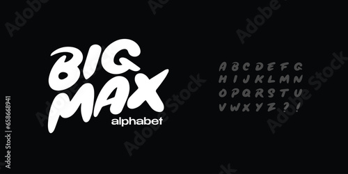 handwritten expressive street urban style alphabet in vector