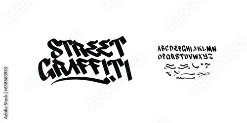 handwritten expressive street urban style alphabet in vector