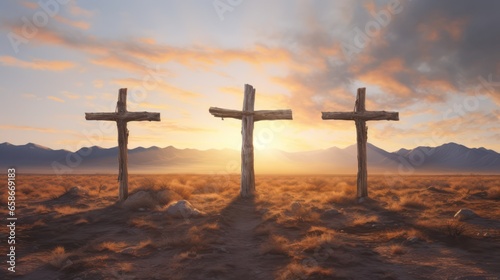 Cross with Background of Sunset