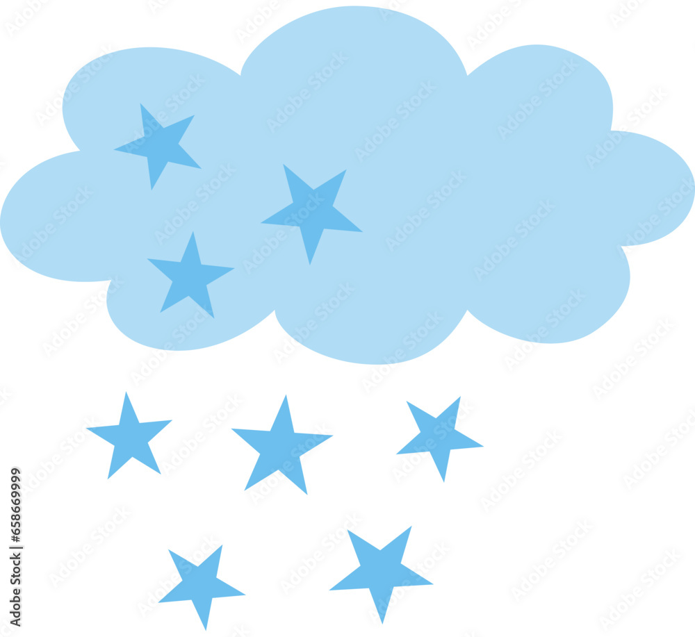 Wolke mit Sternen mit transparentem Hintergrund Wolke mit Sternen mit transparentem Hintergrund
