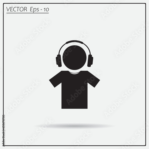 man with headphones vector icon