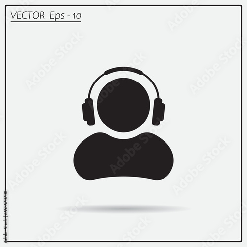 man with headphones vector icon
