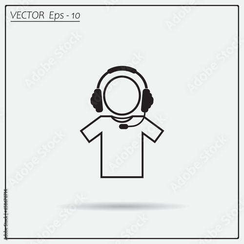 man with headphones vector icon