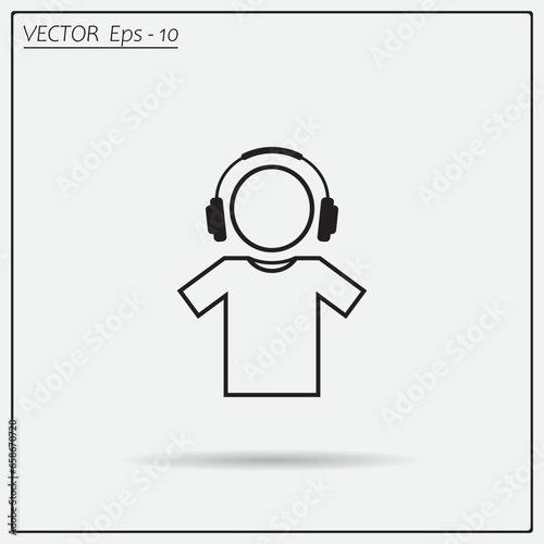 man with headphones vector icon