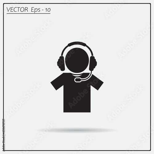 man with headphones vector icon