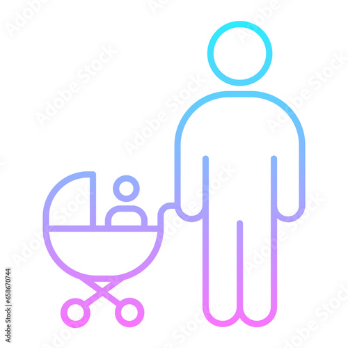 Father With Baby Gradient Icon