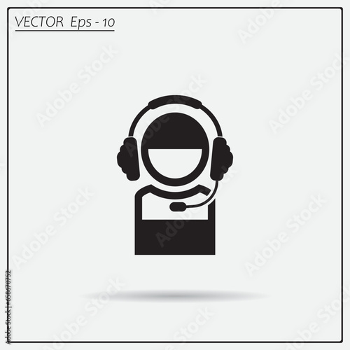 man with headphones vector icon