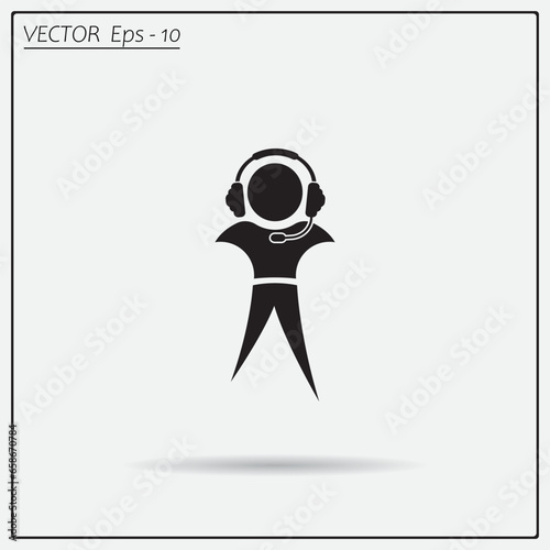 man with headphones vector icon
