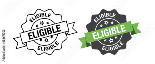 Eligible rounded vector symbol set photo