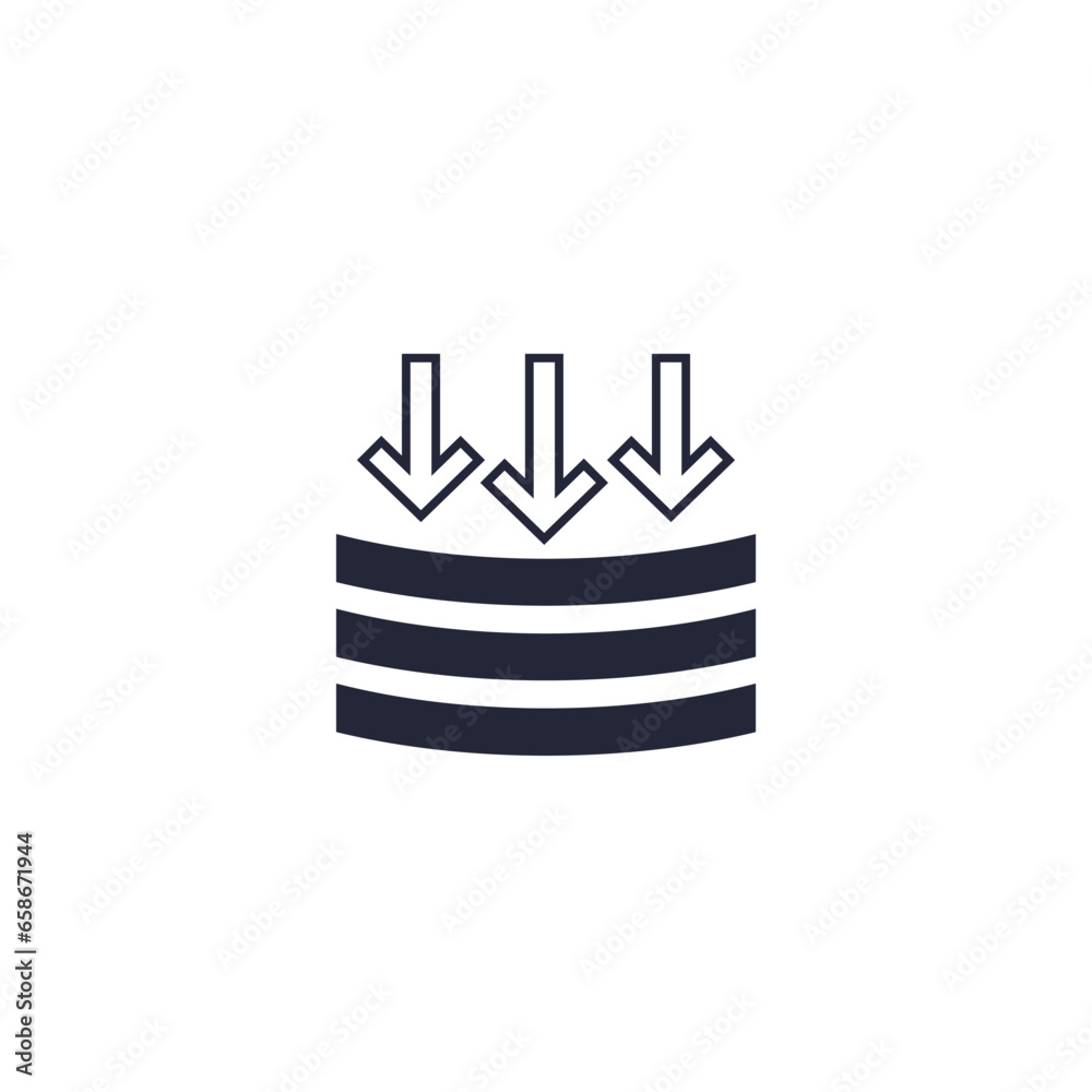 external pressure icon, pictogram on white external pressure icon, pictogram on white