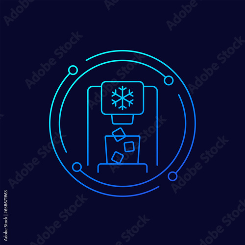 ice maker icon, linear design
