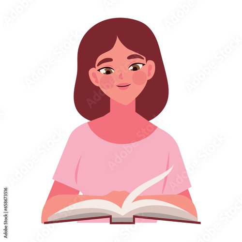woman reading a book