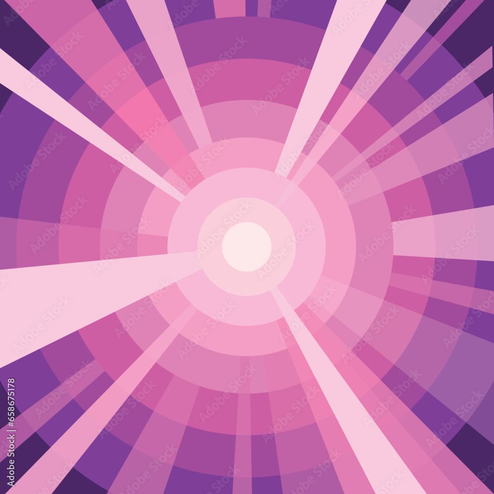 Abstract pink geometric screensaver with rays and glow