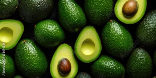 Background fresh ripe avocados, generative ai