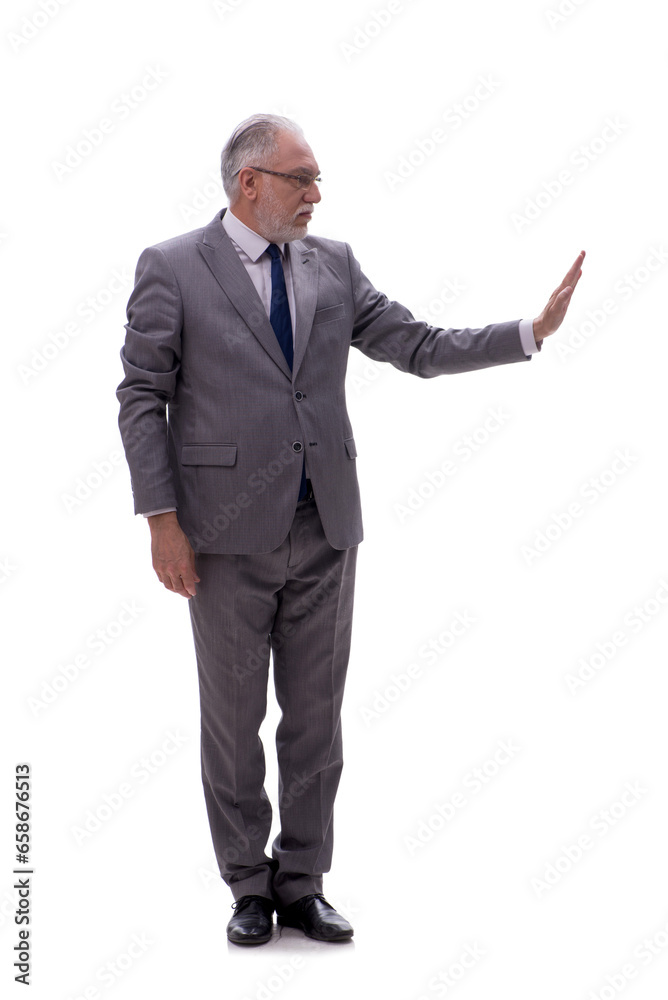 Old businessman isolated on white Old businessman isolated on white