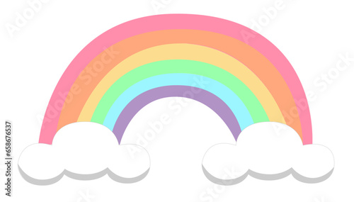 Pastel Colors Rainbow Vector Illustration - Ideal for themed birthday parties
