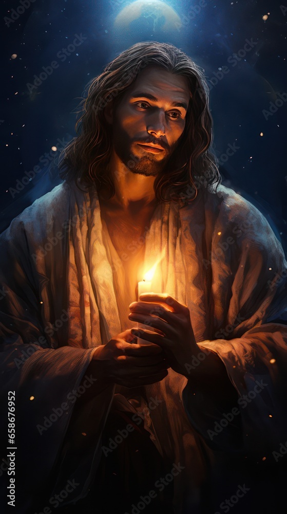 Jesus Holding a Candle