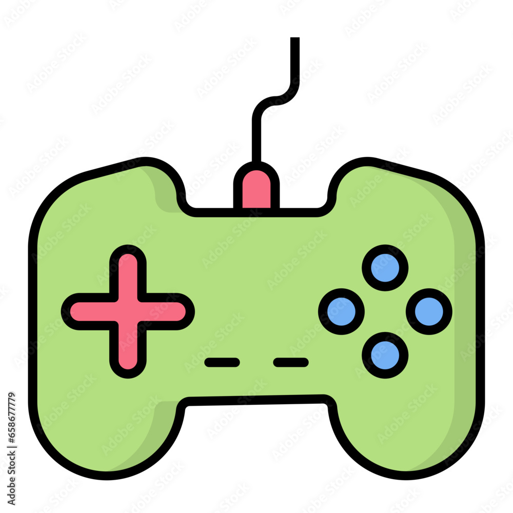Game Remote Colored Outline Icon Game Remote Colored Outline Icon