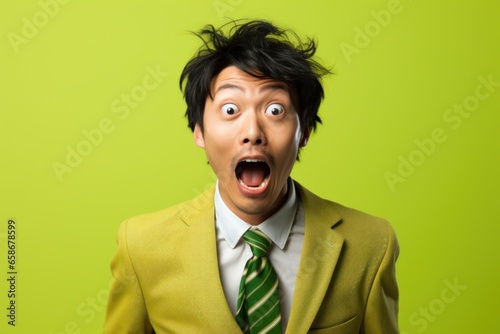 Asian man surprised shocked face portrait © blvdone