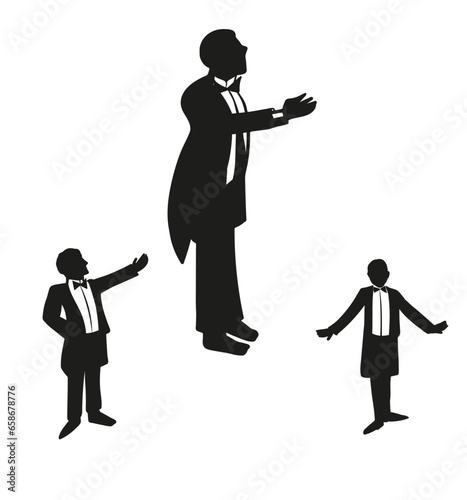 Male opera singer set. vector illustration