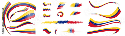 venezuela flag set elements, vector illustration on a white background photo