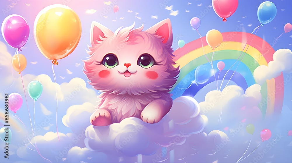 Cheerful, colorful animal party with lively creatures, balloons, and joyful celebration. Cheerful, colorful animal party with lively creatures, balloons, and joyful celebration.