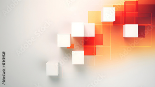 an abstract background with white and orange squares