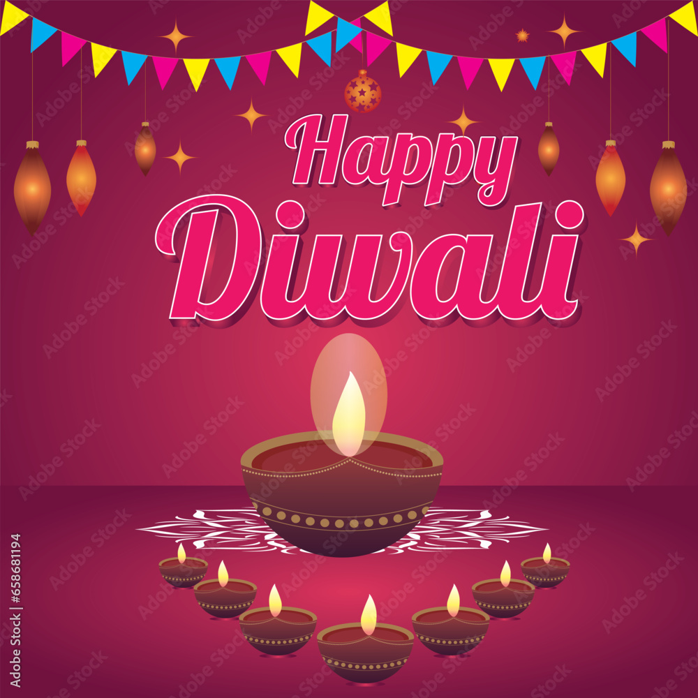 Creative Happy Diwali festival background design with realistic oil lamp. Diwali poster, flyer, website banner, Creative Happy Diwali festival background design with realistic oil lamp. Diwali poster, flyer, website banner,