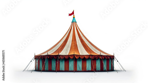 Circus tent, carnival tent isolated on white background. Generative Ai © tong2530