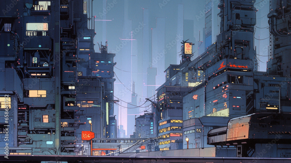 Dystopian Downpour: Urban Decay in the Cyberpunk Megalopolis, Generative AI Dystopian Downpour: Urban Decay in the Cyberpunk Megalopolis, Generative AI