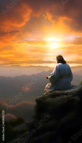 Jesus on Mountain 
