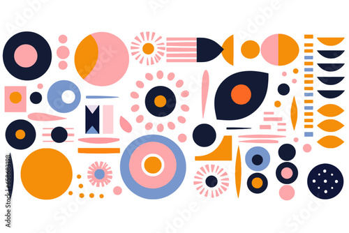 pattern of colorful geometric abstract shapes, colorful contemporary vector background