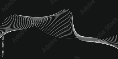 Grey dots in motion vector abstract background over black